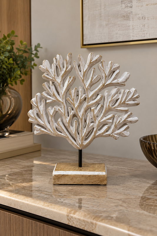 ESCULTURA EM MADEIRA CORALLINE - 24x20