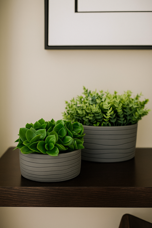 CACHEPOT EM CERÂMICA GRAFITE URBANO - CINZA