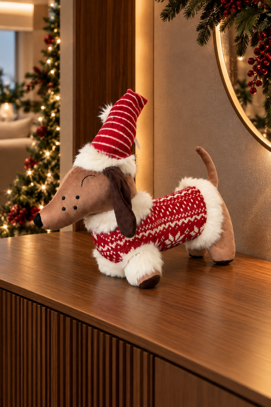 CACHORRO DECORATIVO NATALINO NOEL DACHS - 30x28
