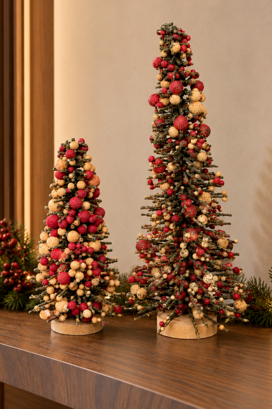 CONJUNTO DE ARVORES DECORATIVAS NATALINAS BOSCO DI NATALE - 2 PECAS