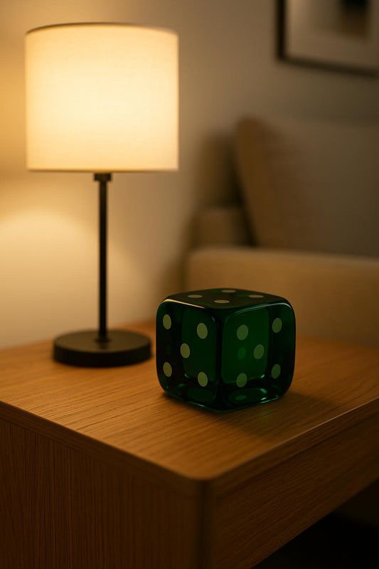 DADO DECORATIVO DE CRISTAL VERDE "CUBE" - 7x7x7