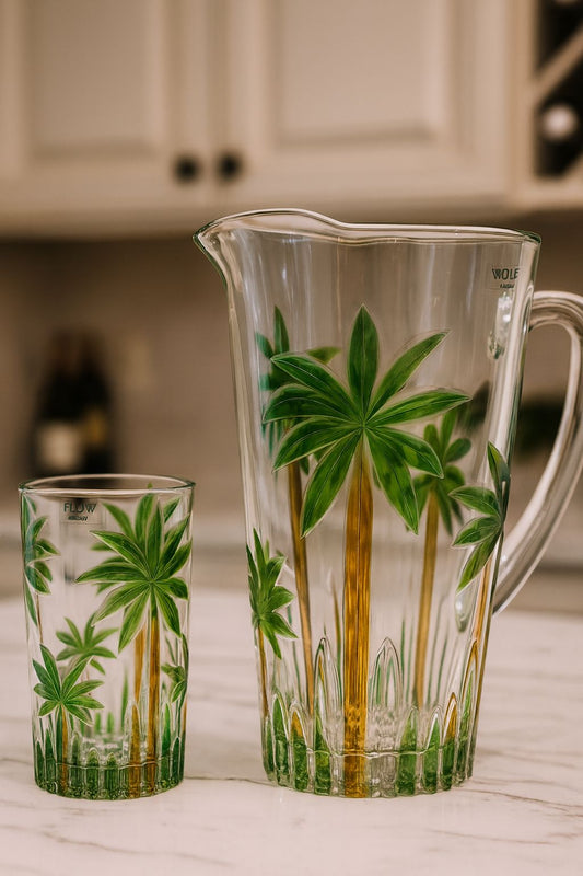 CONJUNTO PALM TREE - 1 Jarra + 6 copos