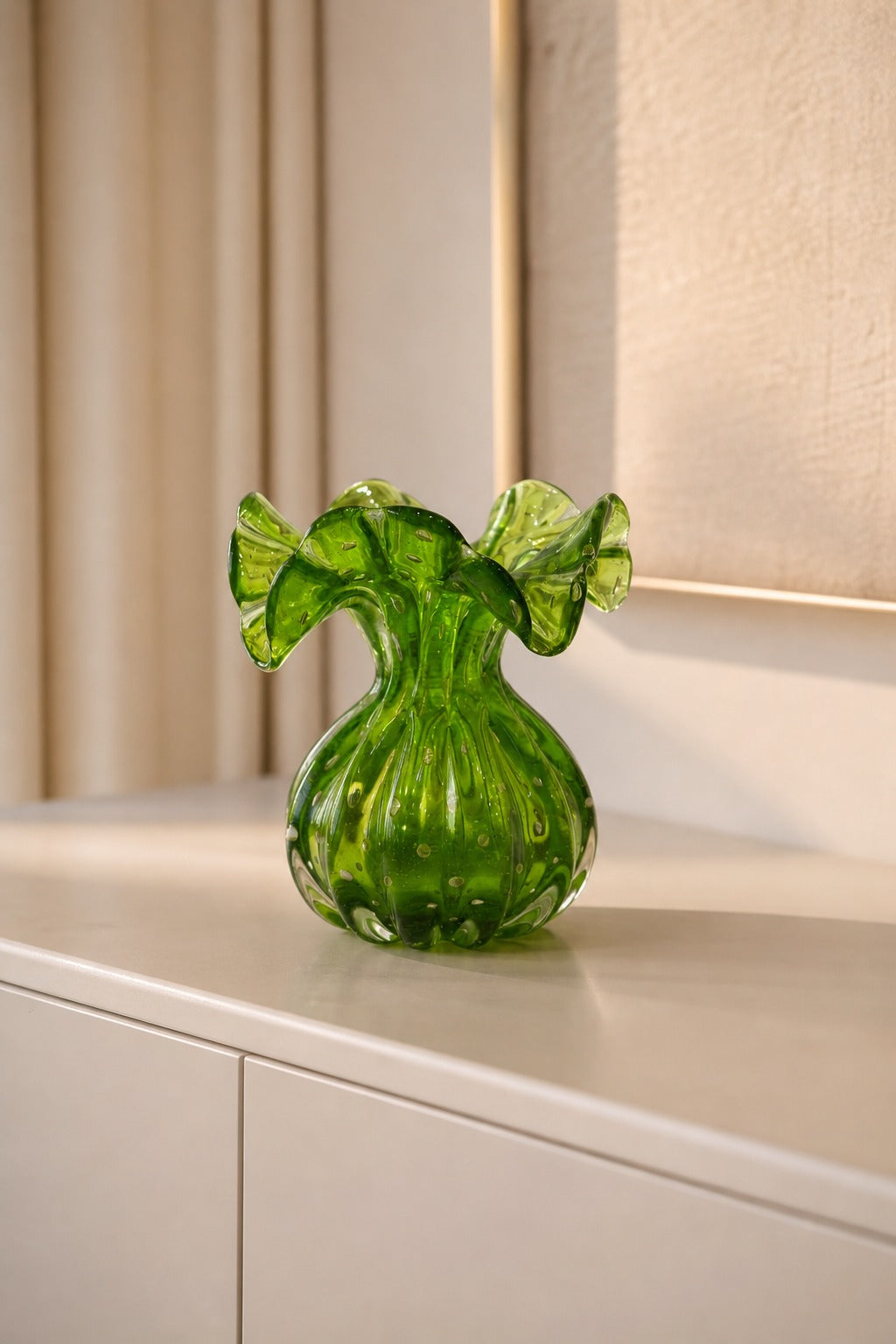 Murano Vetri グリーン ムラノ クリスタル 花器 【新品箱入】 MURANO VERDE - 15x16 – Casa e Arte Loja Decor