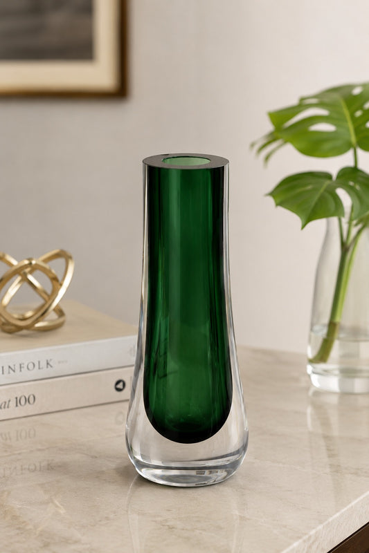 VASO EM VIDRO ESMERALDA - 27x10