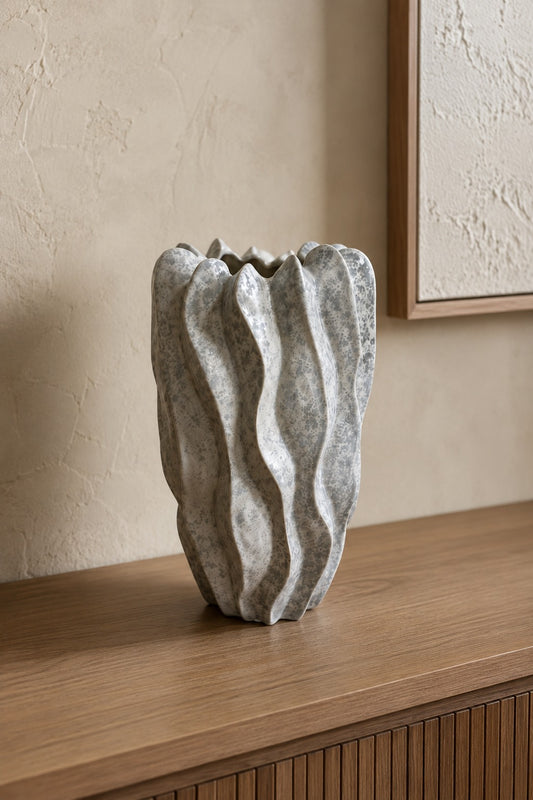 VASO EM CERAMICA GRISA - 34x19