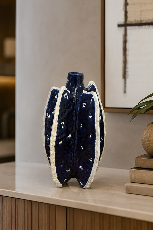 VASO EM CERAMICA ATLANTE AZUL - 41x17