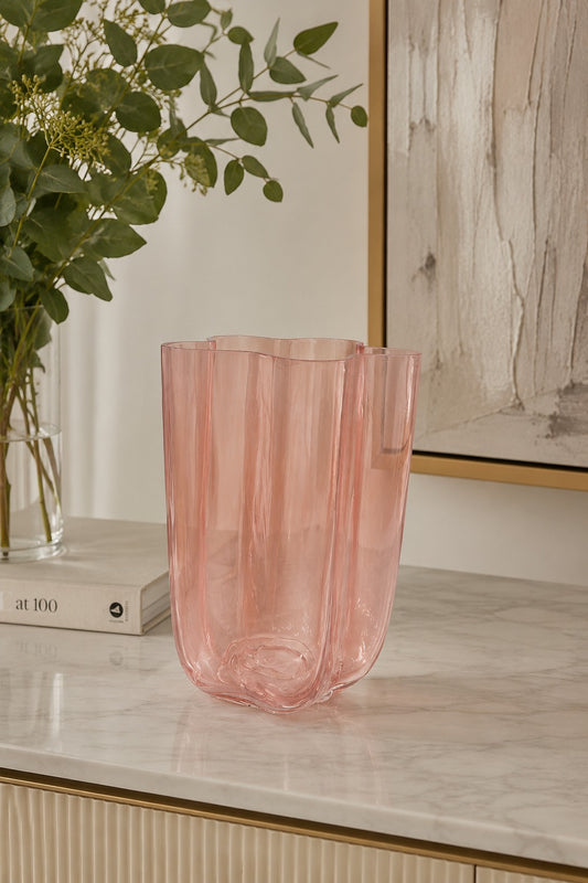 VASO EM VIDRO ROSÉ - 25x17