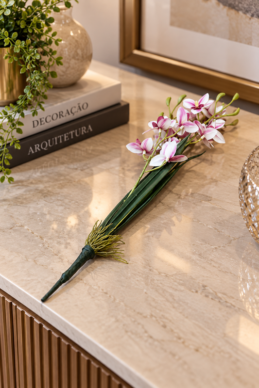 ORQUÍDEA DECORATIVA FIORÉ ROSA - 42cm