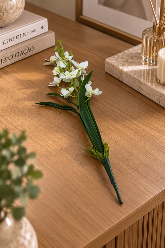 ORQUÍDEA DECORATIVA FIORÉ BRANCA - 42x8