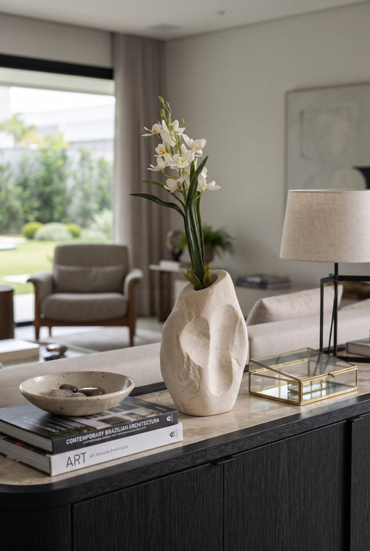 ORQUÍDEA DECORATIVA FIORÉ BRANCA - 42x8