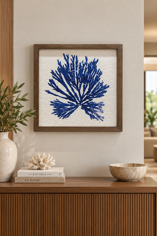 QUADRO DECORATIVO CORALLO AZUL - 35x35