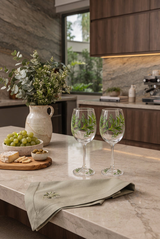 CONJUNTO DE 2 TAÇAS OLIVE GARDEN EM VIDRO - 2 TAÇAS 430ML