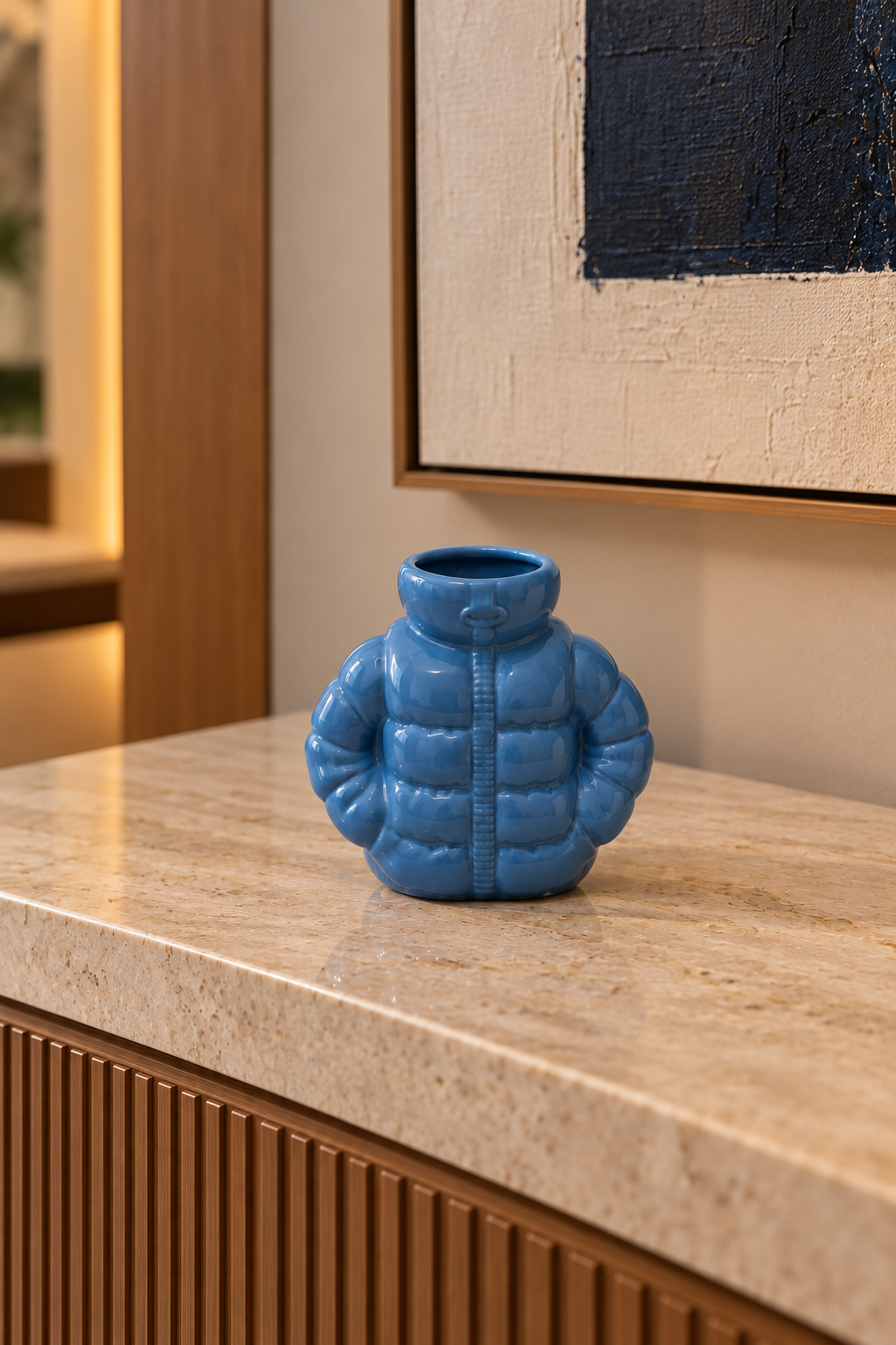 VASO PUFFER AZUL - 15x8x15