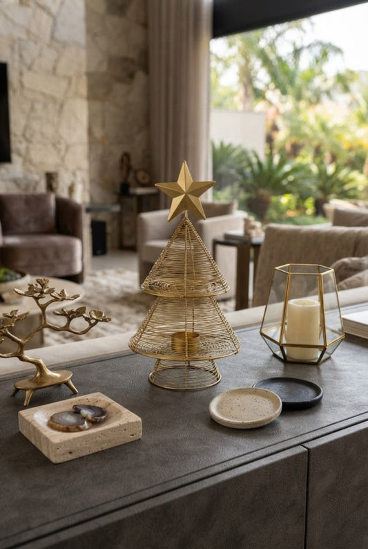PORTA-VELA DECORATIVO NATALINO ALBERO - 31x16