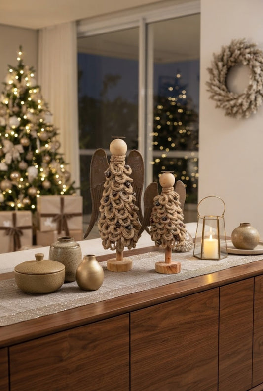 ANJOS DECORATIVOS NATALINOS ANGELI BOSCO - 2 Peças