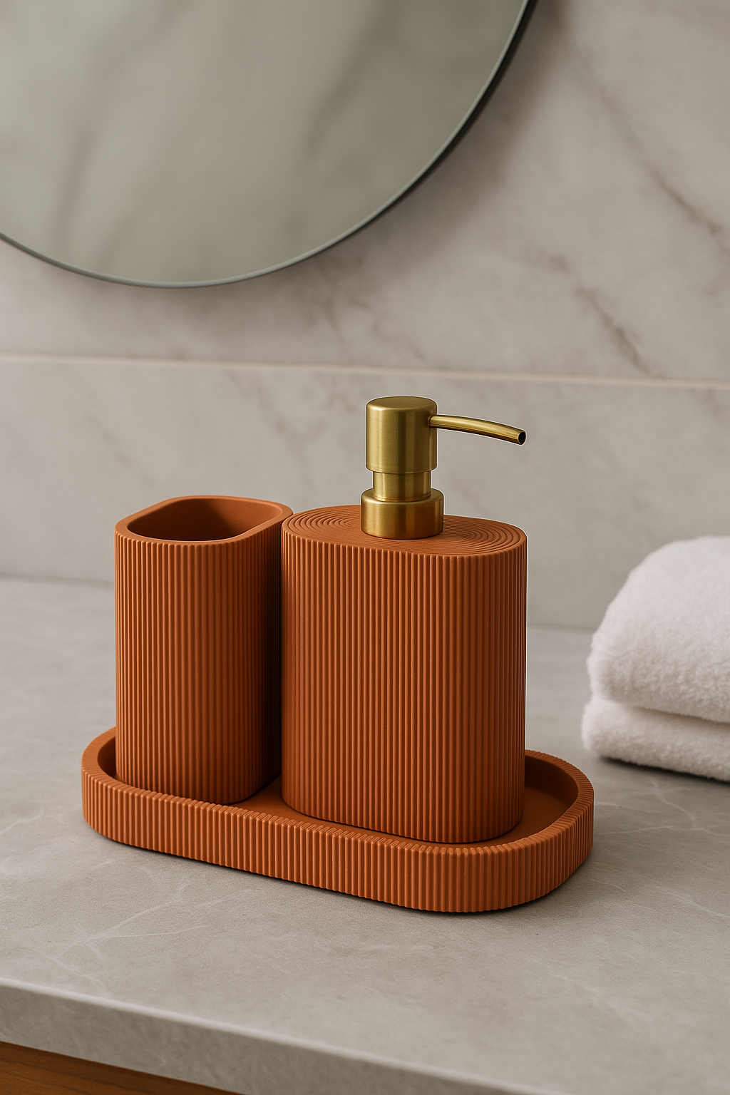 KIT DE BANHEIRO TERRACOTA - 3 PÇS