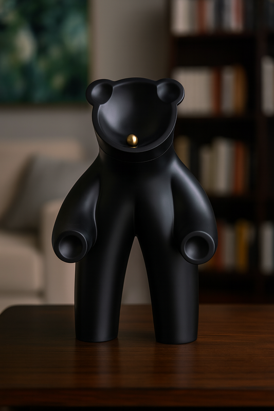 ESCULTURA DECORATIVA URSO PRETO - 2 TAMANHOS