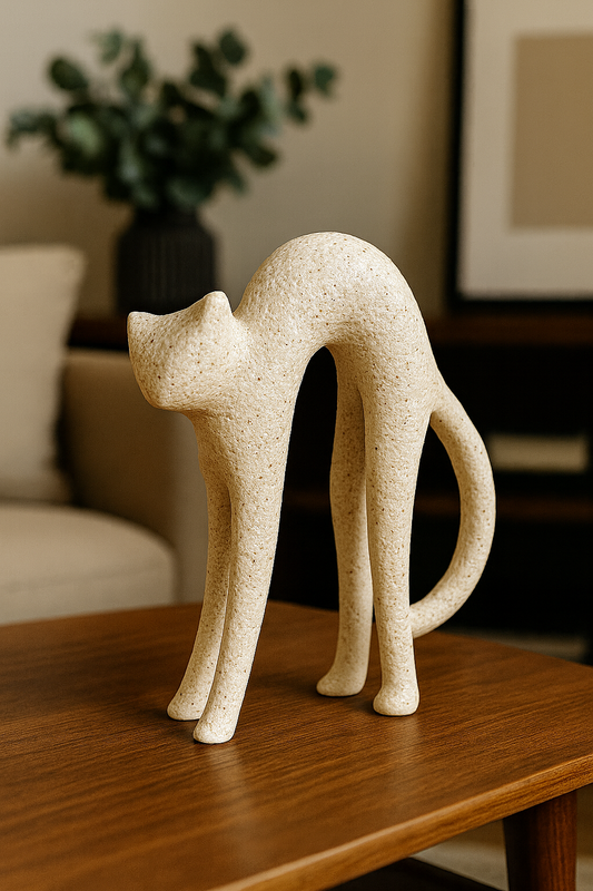 GATO DECORATIVO ESSÊNCIA SELVAGEM - RESINA - 16x5x22