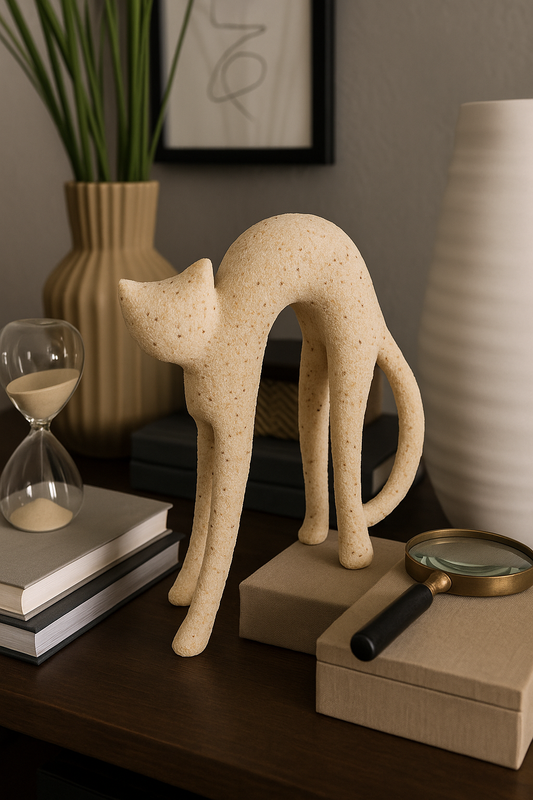 GATO DECORATIVO ESSÊNCIA SELVAGEM - RESINA - 16x5x22