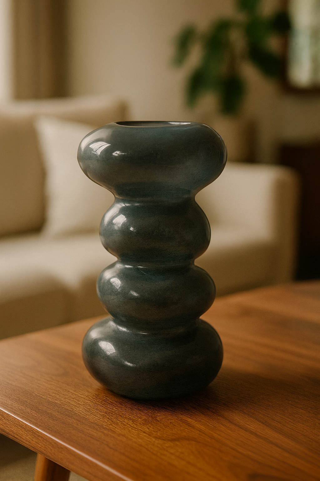 VASO DE VIDRO PILED ROCKS CINZA - 15x24