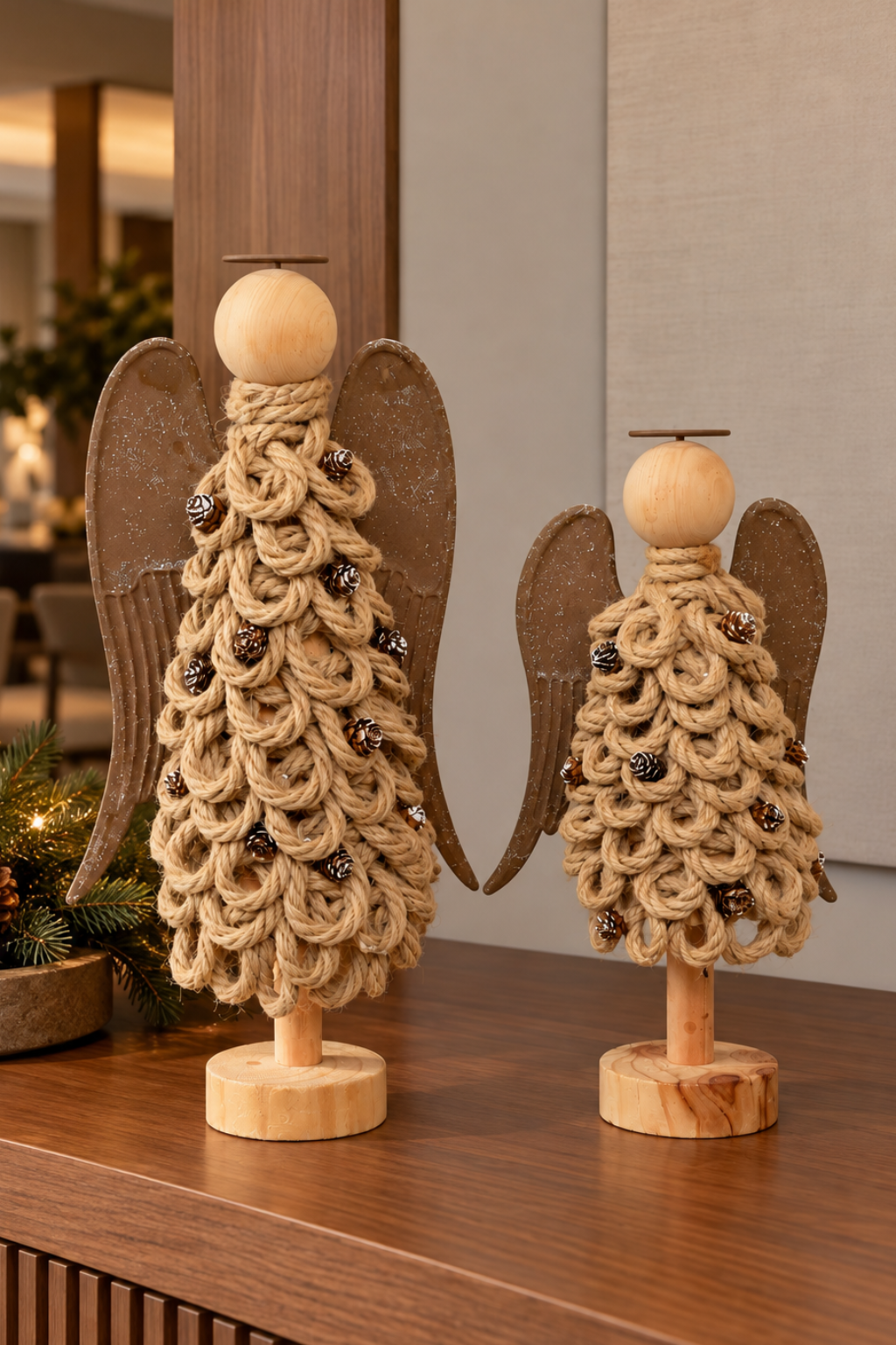 ANJOS DECORATIVOS NATALINOS ANGELI BOSCO - 2 Peças
