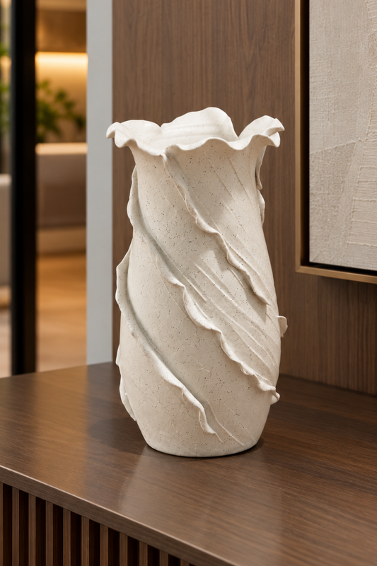 VASO EM CERAMICA FIORE DI VENTO - 32,5x15