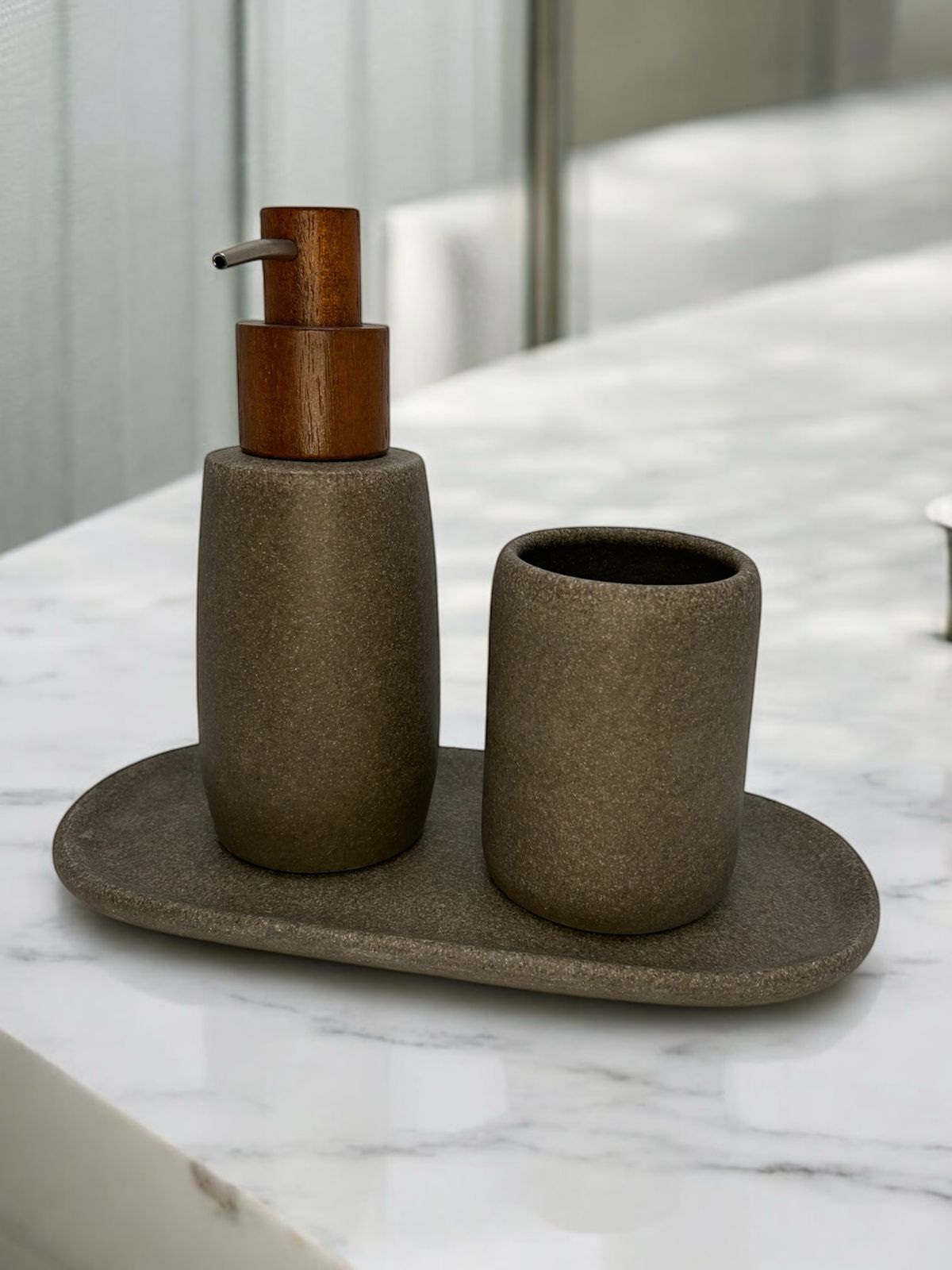 CONJUNTO PARA BANHEIRO EM POLIRESINA - 3 PÇS - 24x13x19