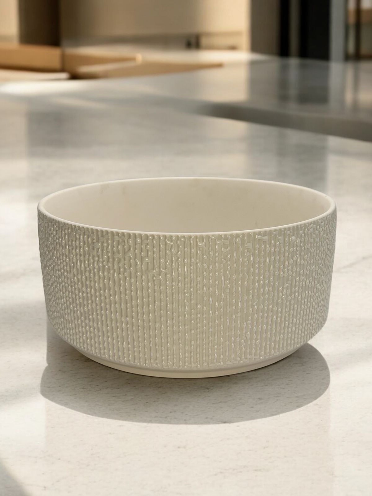 CENTRO DE MESA EM PORCELANA BRANCA - 35x14
