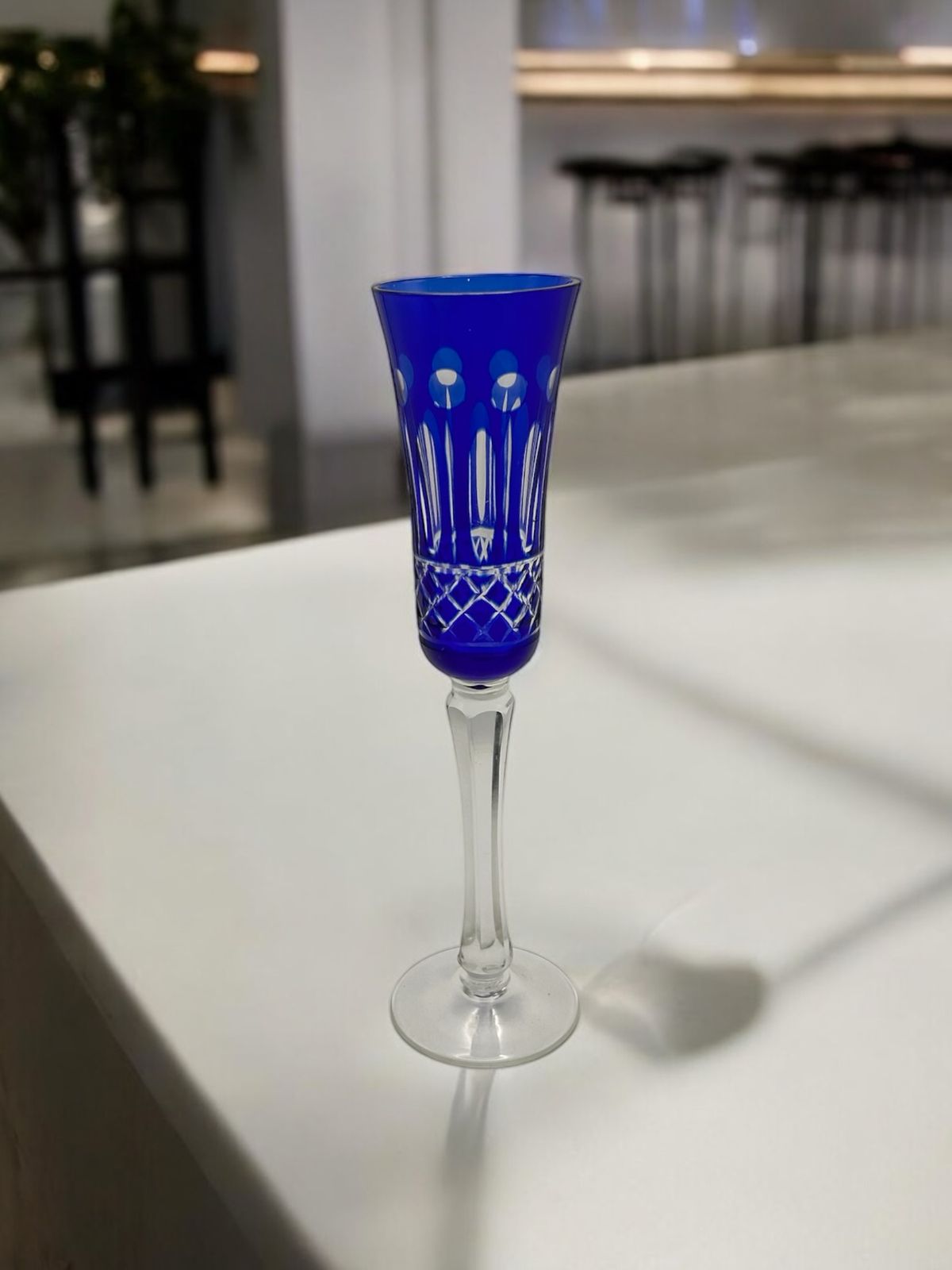 TAÇA DE CHAMPAGNE AZUL ROYAL - 1UN