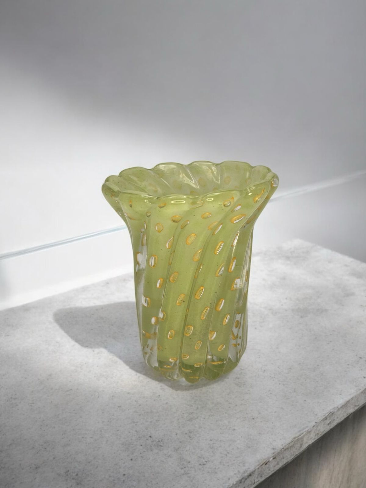 VASO EM MURANO VERDE - 14,5x13