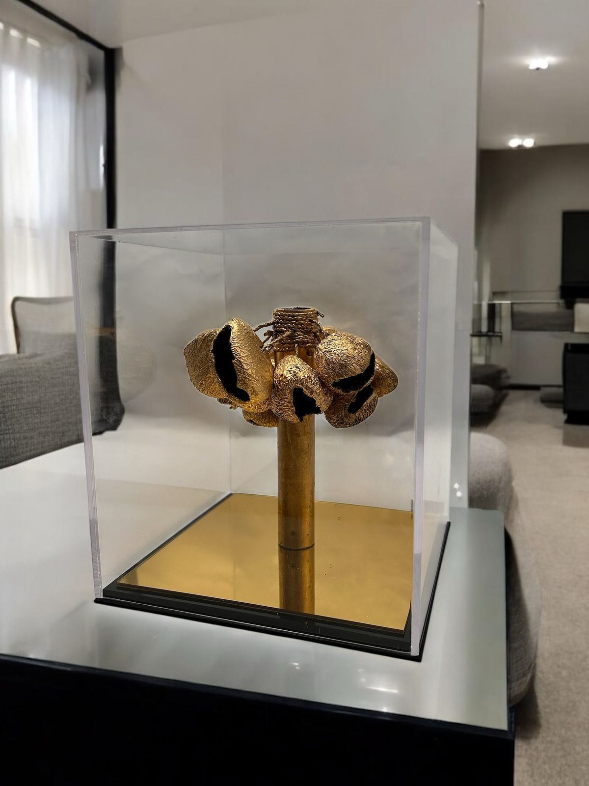 ESCULTURA EM CAIXA DE ACRILICO - 19x19x22