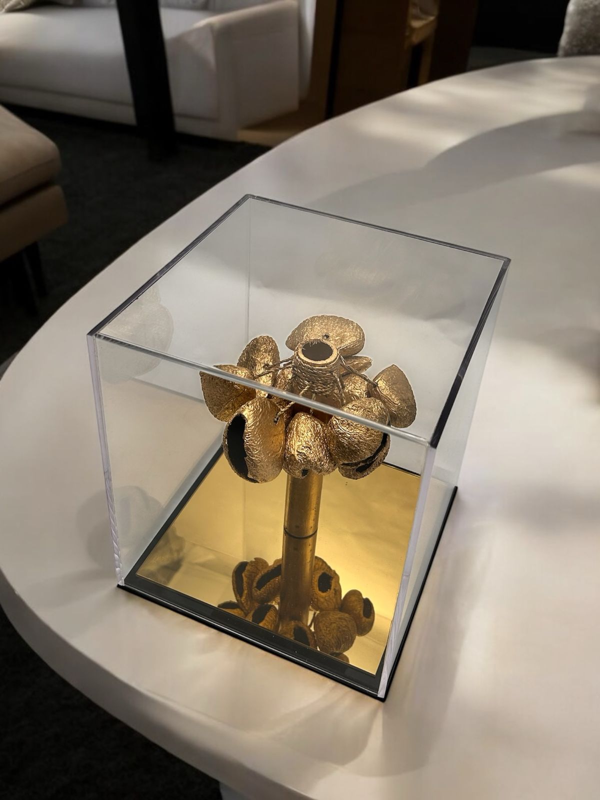 ESCULTURA EM CAIXA DE ACRILICO - 19x19x22