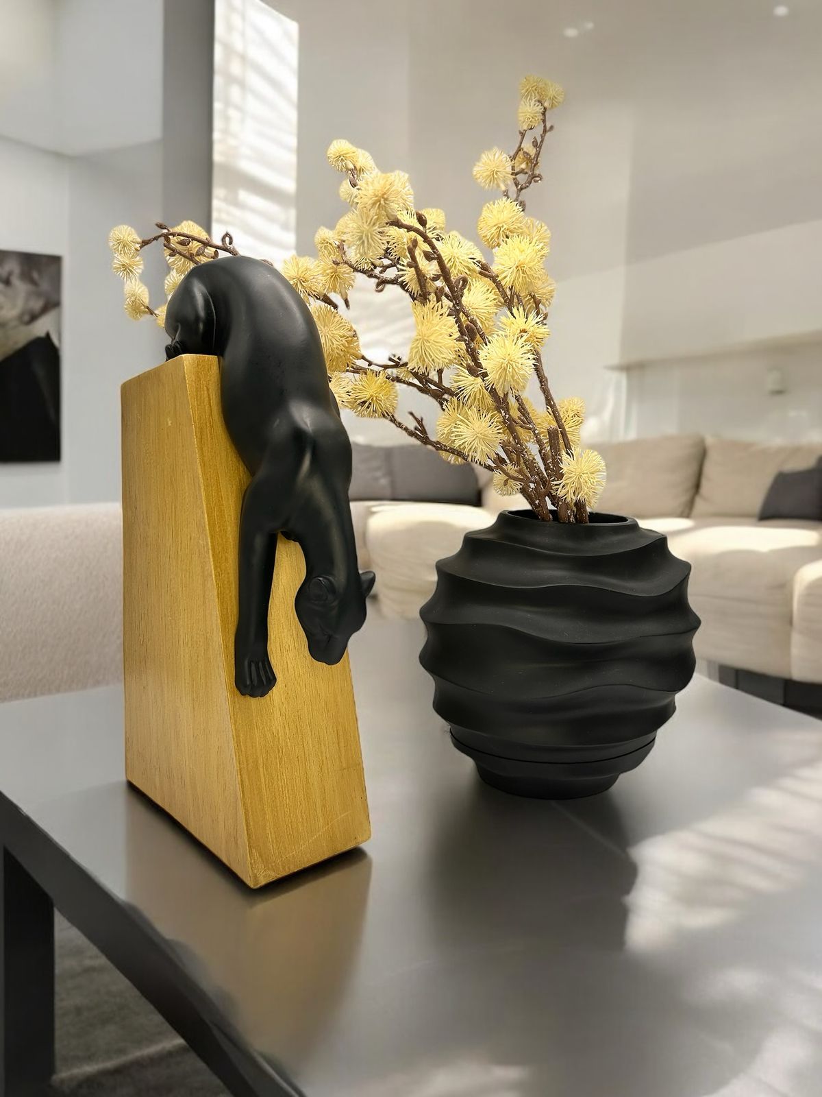 ESCULTURA PANTERA - 9x17x36
