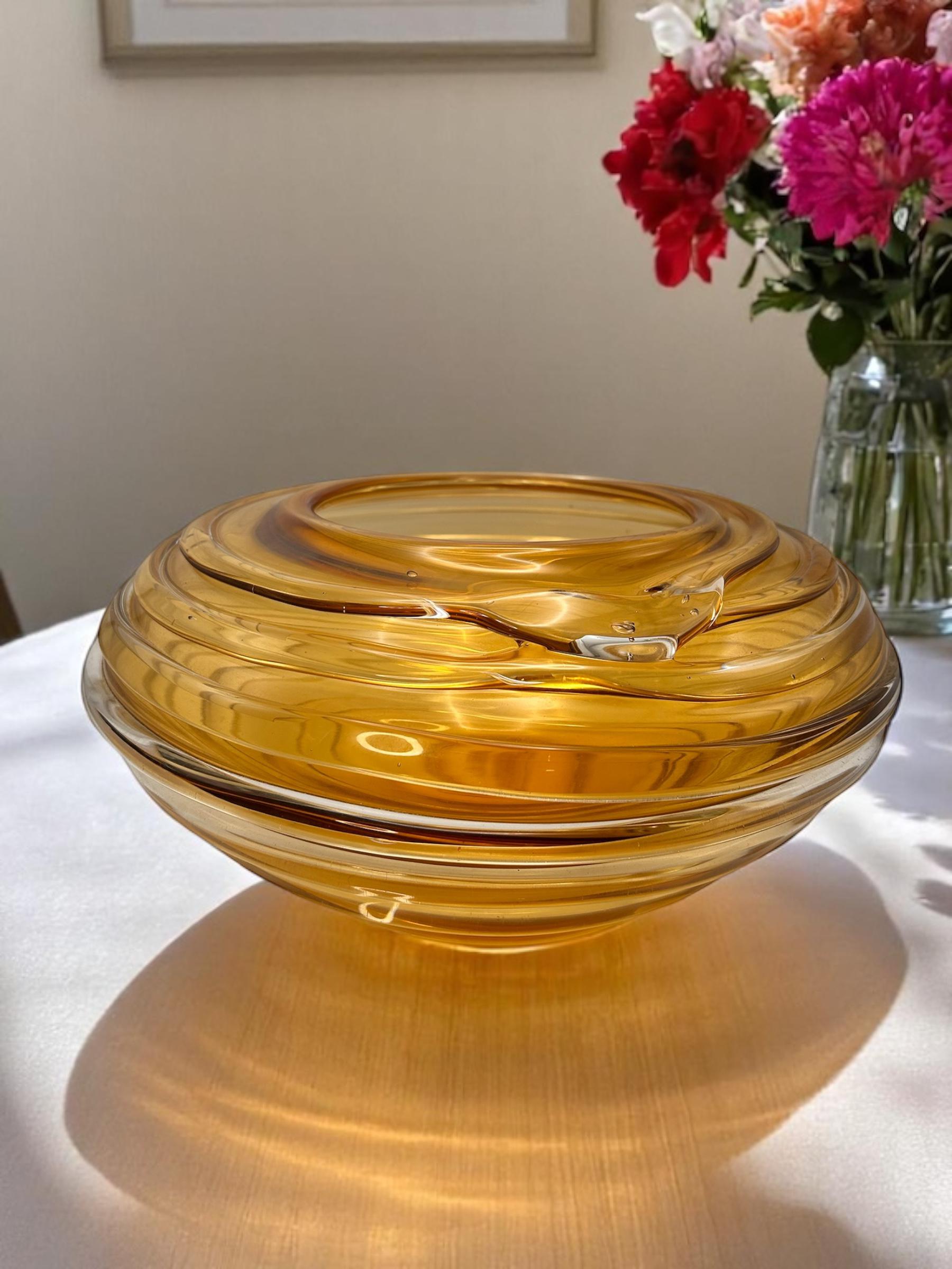 VASO EM MURANO AMBAR - 30x15