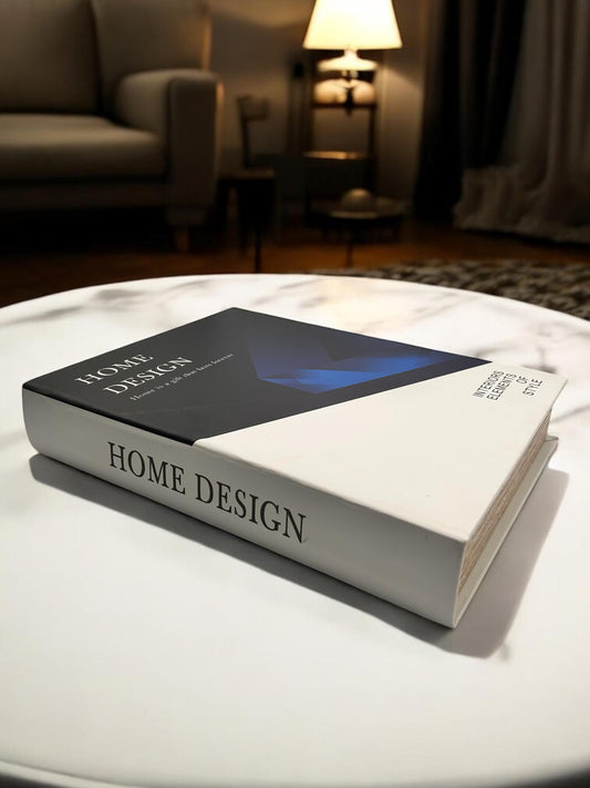 CAIXA LIVRO HOME DESIGN AZUL E BRANCO - 32x25x6