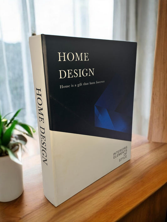 CAIXA LIVRO HOME DESIGN AZUL E BRANCO - 32x25x6
