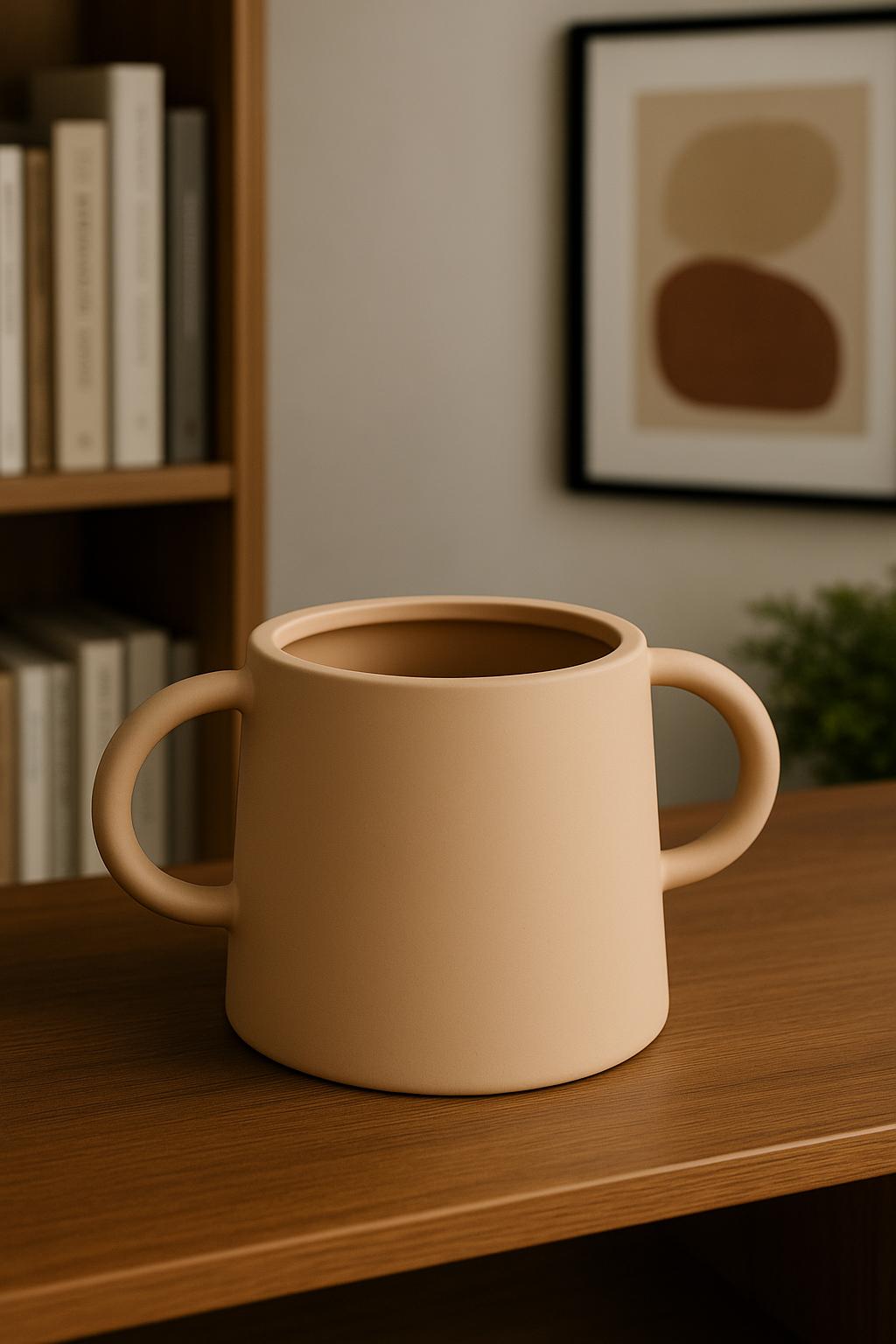 VASO DE CERÂMICA COM ALÇAS LATERAIS - 35x18x20