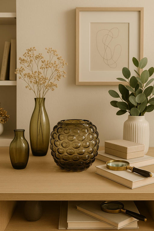 VASO OVAL TEXTURADO EM BOLHAS – 19x19x10cm