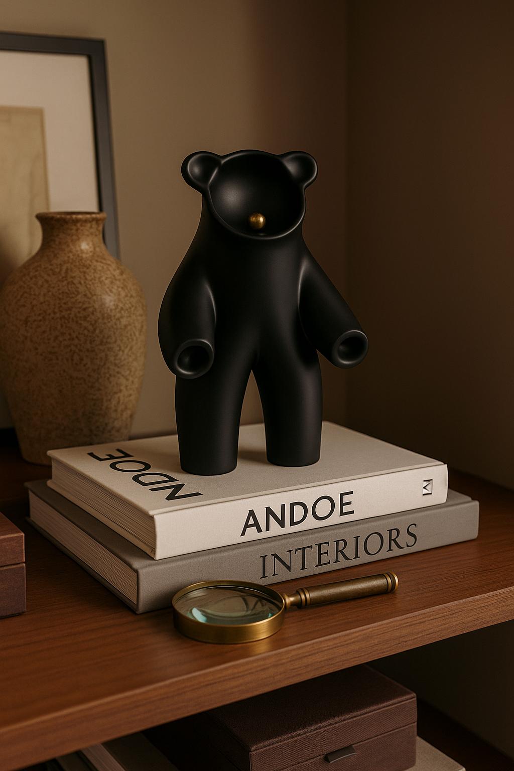 ESCULTURA DECORATIVA BEAR NOIR - 30x18x12