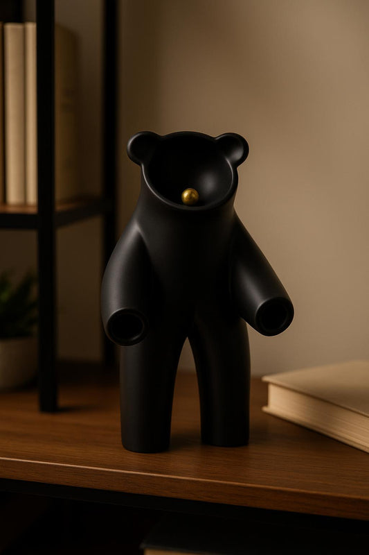ESCULTURA DECORATIVA BEAR NOIR - 30x18x12