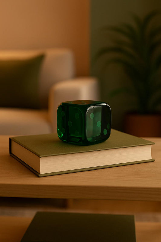 DADO DECORATIVO DE CRISTAL VERDE "CUBE" - 7x7x7