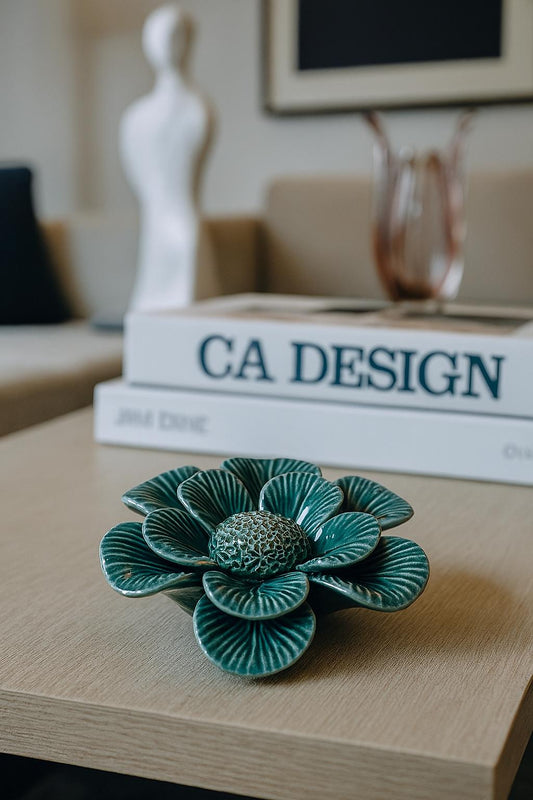 FLOR CERÂMICA AQUARELLE VERDE - 14x5