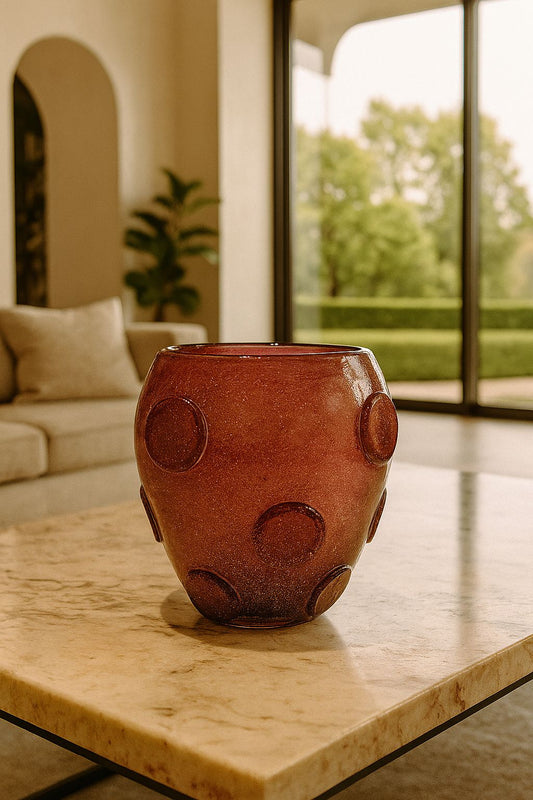 VASO MURANO ROSSO AUREA - 23x23