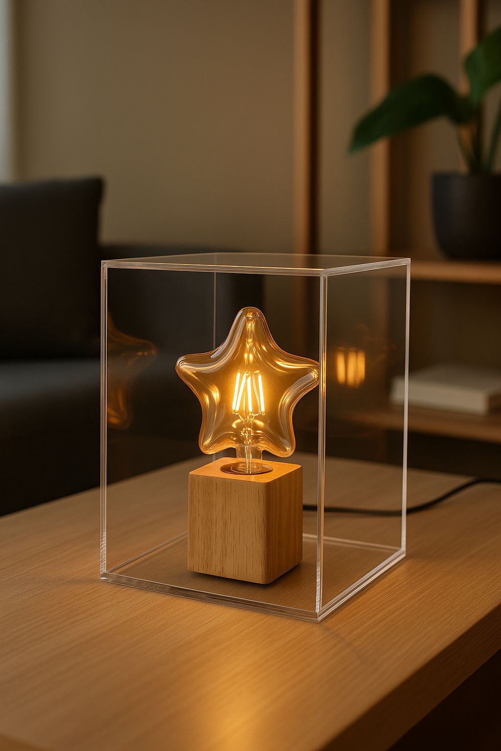 LUMINÁRIA ESTRELADA EM ACRILÍCO - 19x12x27