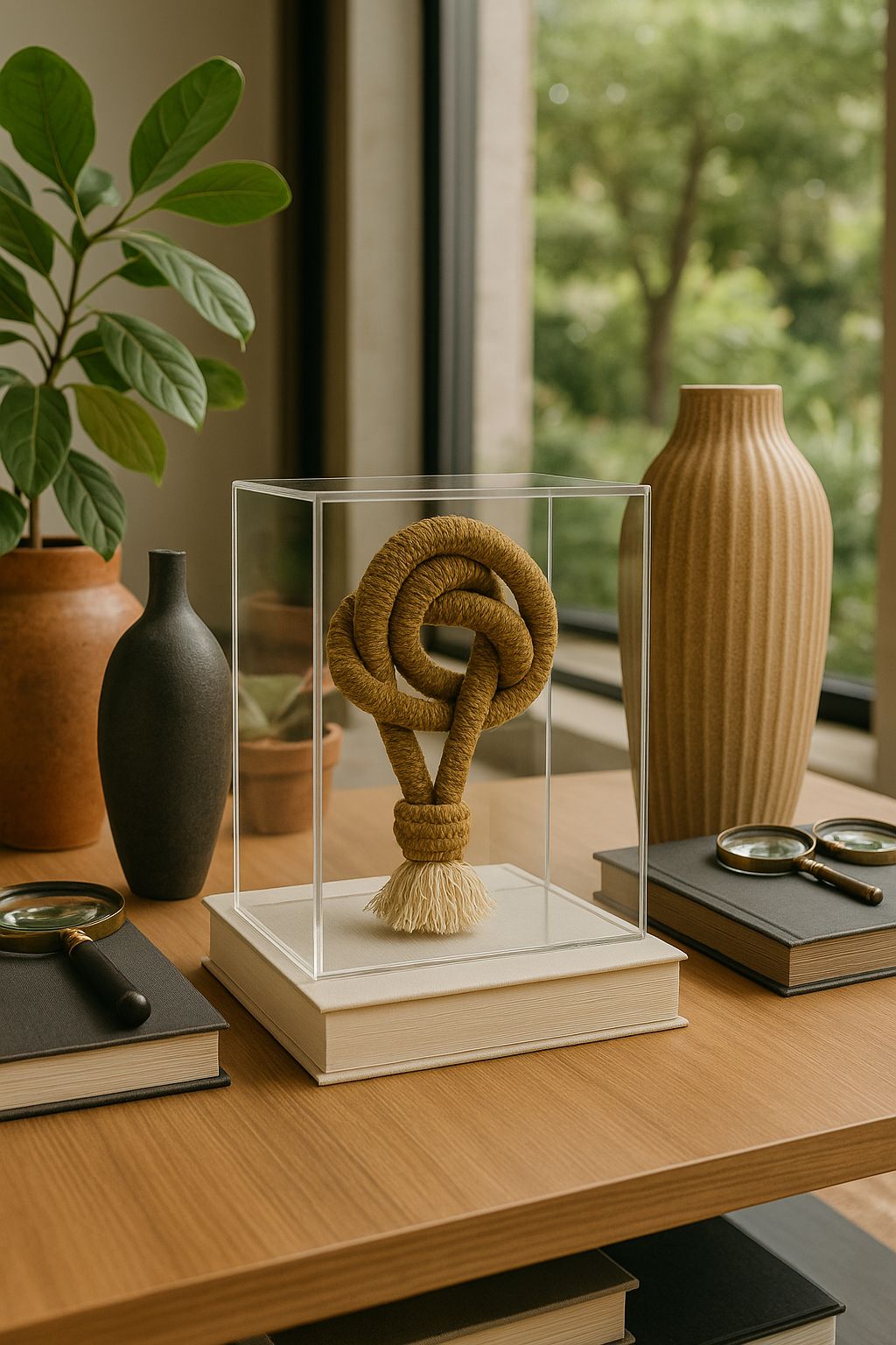 ESCULTURA TRAMA EM ACRÍLICO - 22x15