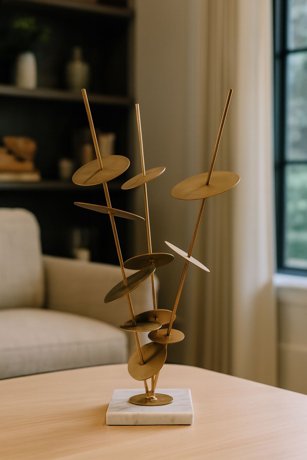 ESCULTURA DISCOS DOURADOS - 43x22