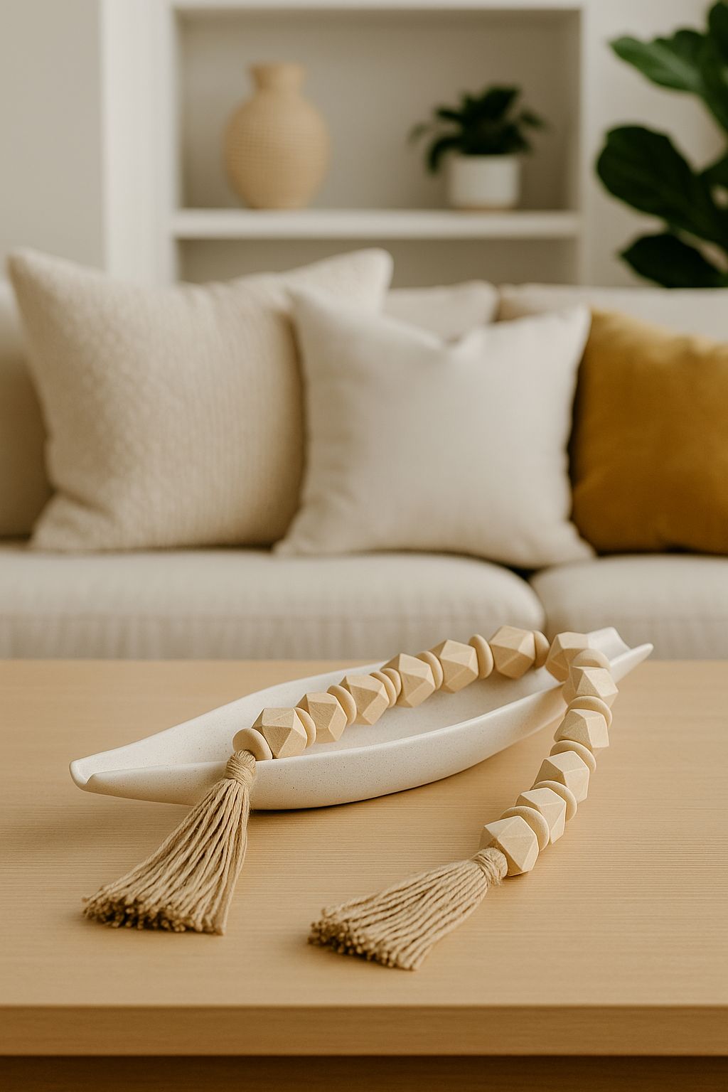 CENTRO DE MESA COM CORDÃO LIGNUM - Cordão incluso