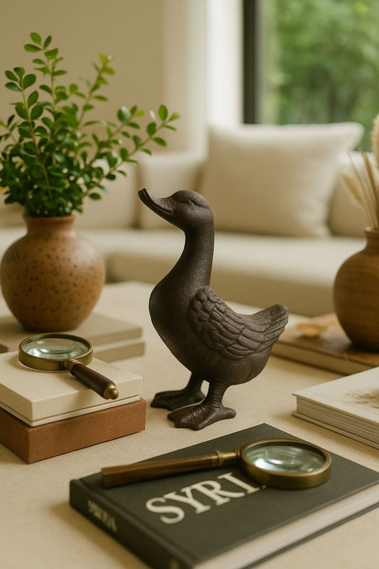 ESCULTURA PATO EM FERRO - 22x14