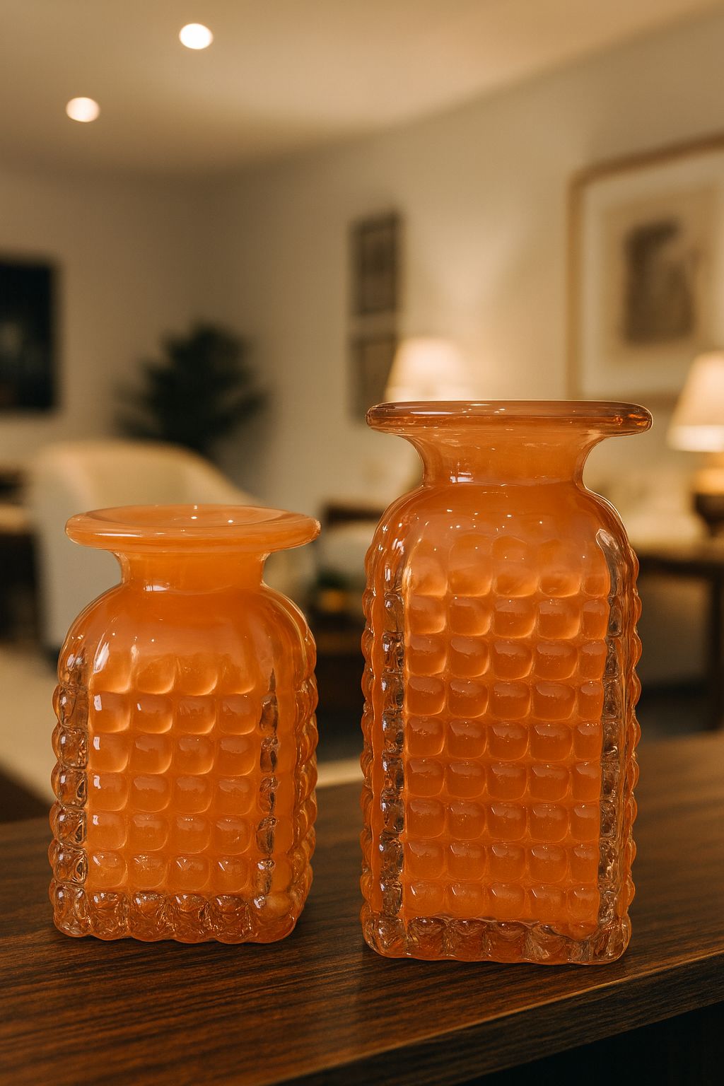 VASOS EM MURANO CORALLO - 2 peças