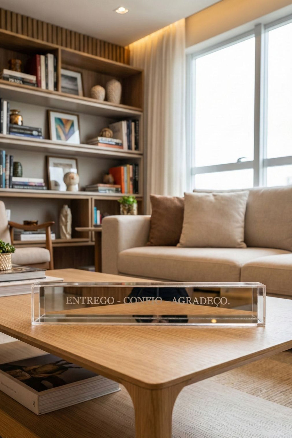 ENTREGO - CONFIO - AGRADEÇO - 34x6 - Dourado